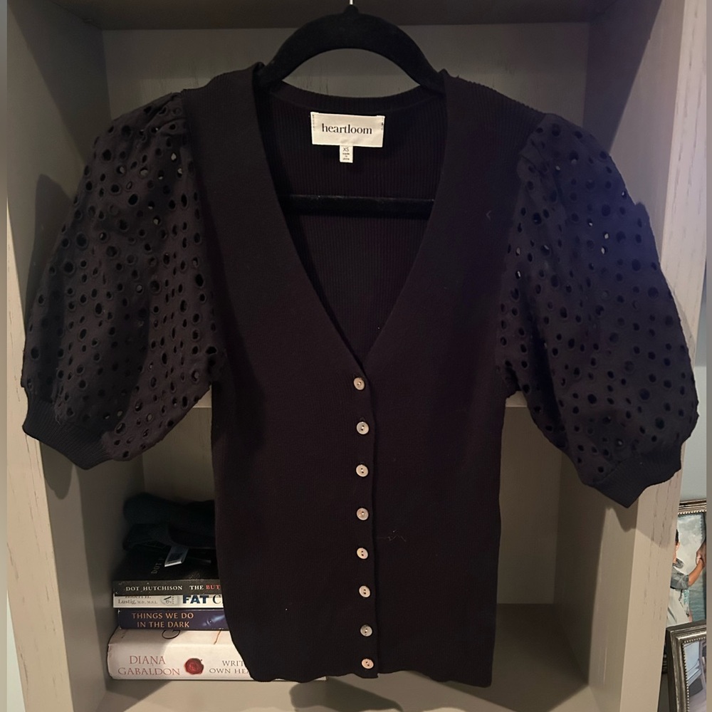Heartloom Black Puff Sleeve Blouse
